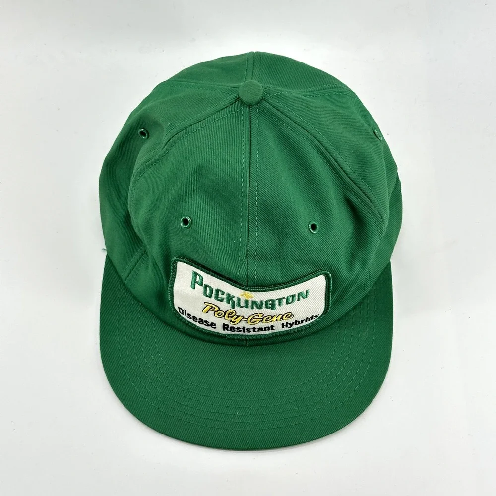 VINTAGE Pocklington Poly-Gene Patch Snapback Hat Cap Agriculture Farming 80s 90s